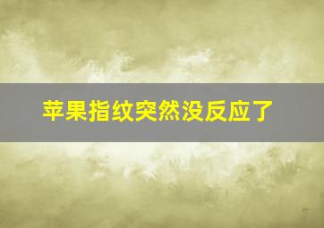 苹果指纹突然没反应了