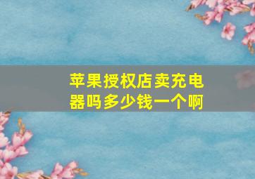 苹果授权店卖充电器吗多少钱一个啊