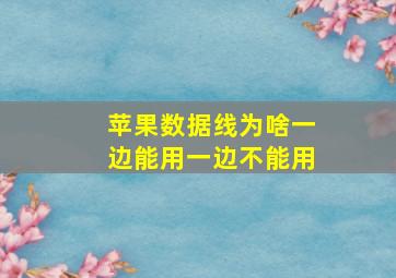 苹果数据线为啥一边能用一边不能用