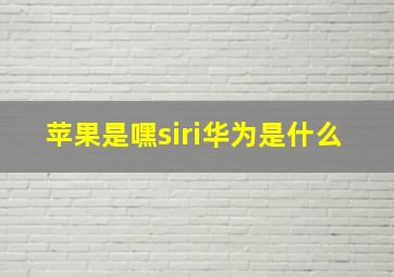 苹果是嘿siri华为是什么