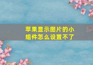 苹果显示图片的小组件怎么设置不了