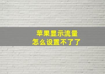 苹果显示流量怎么设置不了了