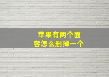 苹果有两个面容怎么删掉一个