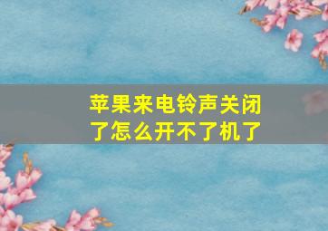 苹果来电铃声关闭了怎么开不了机了