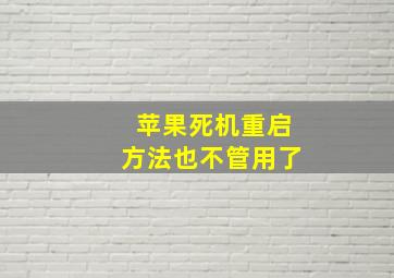 苹果死机重启方法也不管用了