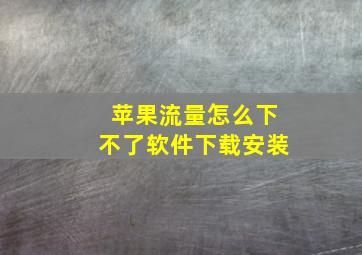 苹果流量怎么下不了软件下载安装