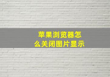 苹果浏览器怎么关闭图片显示