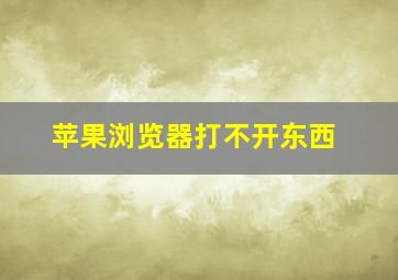 苹果浏览器打不开东西