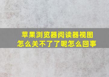 苹果浏览器阅读器视图怎么关不了了呢怎么回事