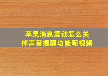 苹果消息震动怎么关掉声音提醒功能呢视频