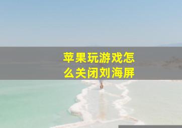 苹果玩游戏怎么关闭刘海屏