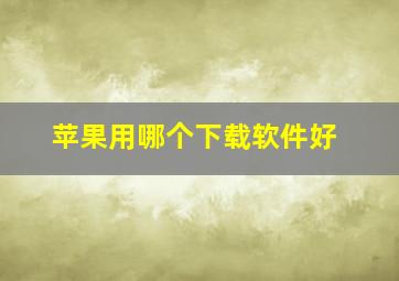 苹果用哪个下载软件好