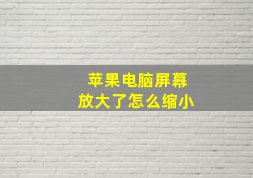 苹果电脑屏幕放大了怎么缩小