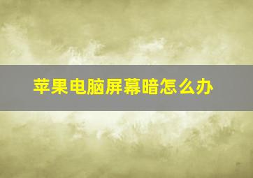 苹果电脑屏幕暗怎么办