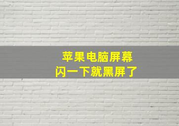 苹果电脑屏幕闪一下就黑屏了