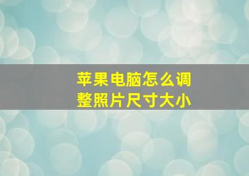 苹果电脑怎么调整照片尺寸大小