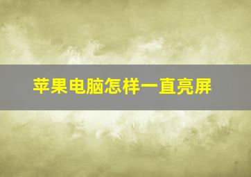 苹果电脑怎样一直亮屏