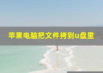 苹果电脑把文件拷到u盘里