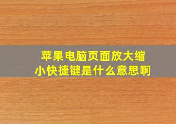 苹果电脑页面放大缩小快捷键是什么意思啊