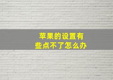 苹果的设置有些点不了怎么办