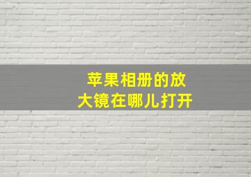 苹果相册的放大镜在哪儿打开