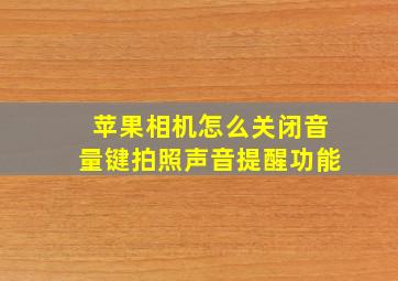 苹果相机怎么关闭音量键拍照声音提醒功能