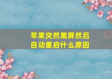 苹果突然黑屏然后自动重启什么原因