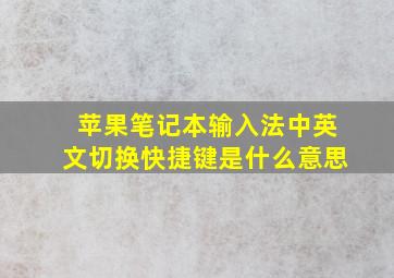 苹果笔记本输入法中英文切换快捷键是什么意思