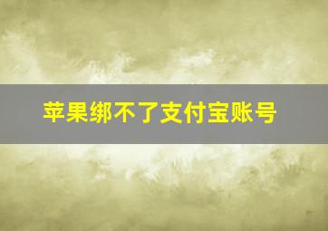 苹果绑不了支付宝账号