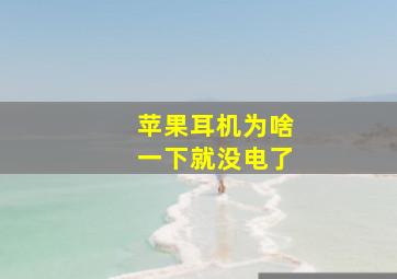 苹果耳机为啥一下就没电了