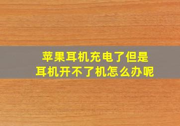 苹果耳机充电了但是耳机开不了机怎么办呢