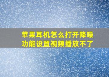 苹果耳机怎么打开降噪功能设置视频播放不了