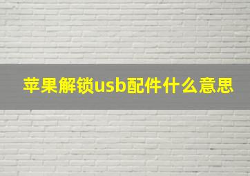 苹果解锁usb配件什么意思