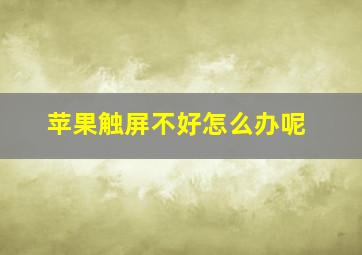 苹果触屏不好怎么办呢