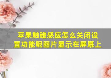 苹果触碰感应怎么关闭设置功能呢图片显示在屏幕上