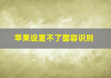 苹果设置不了面容识别