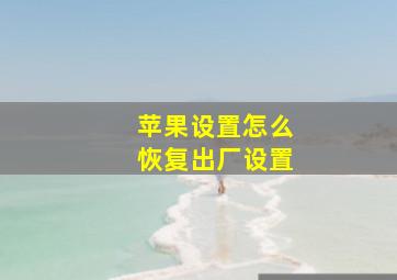 苹果设置怎么恢复出厂设置