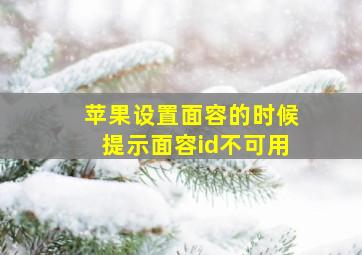 苹果设置面容的时候提示面容id不可用