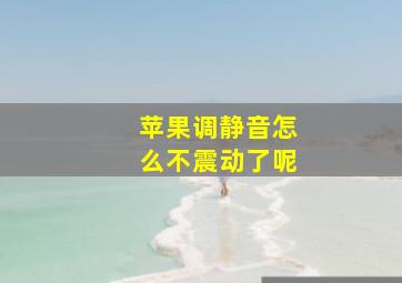 苹果调静音怎么不震动了呢