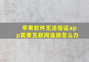 苹果软件无法验证app需要互联网连接怎么办