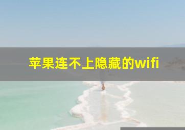 苹果连不上隐藏的wifi