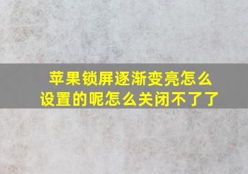 苹果锁屏逐渐变亮怎么设置的呢怎么关闭不了了