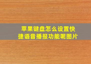 苹果键盘怎么设置快捷语音播报功能呢图片