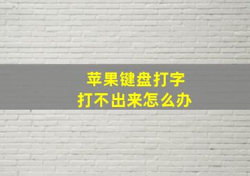 苹果键盘打字打不出来怎么办