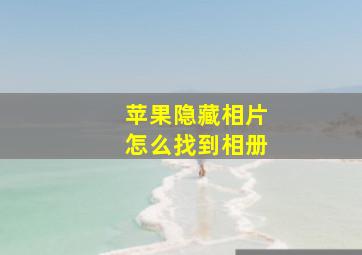 苹果隐藏相片怎么找到相册