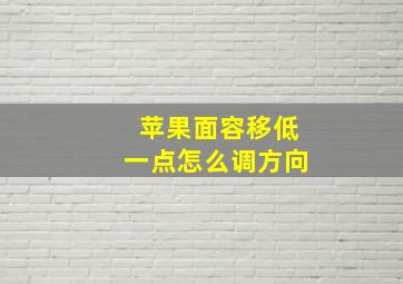 苹果面容移低一点怎么调方向