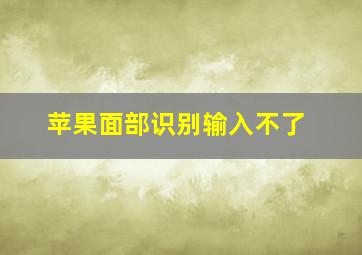 苹果面部识别输入不了