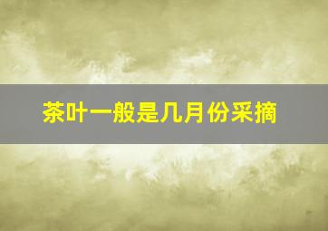 茶叶一般是几月份采摘