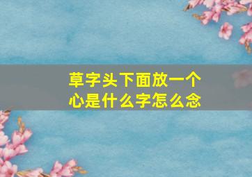 草字头下面放一个心是什么字怎么念