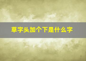 草字头加个下是什么字